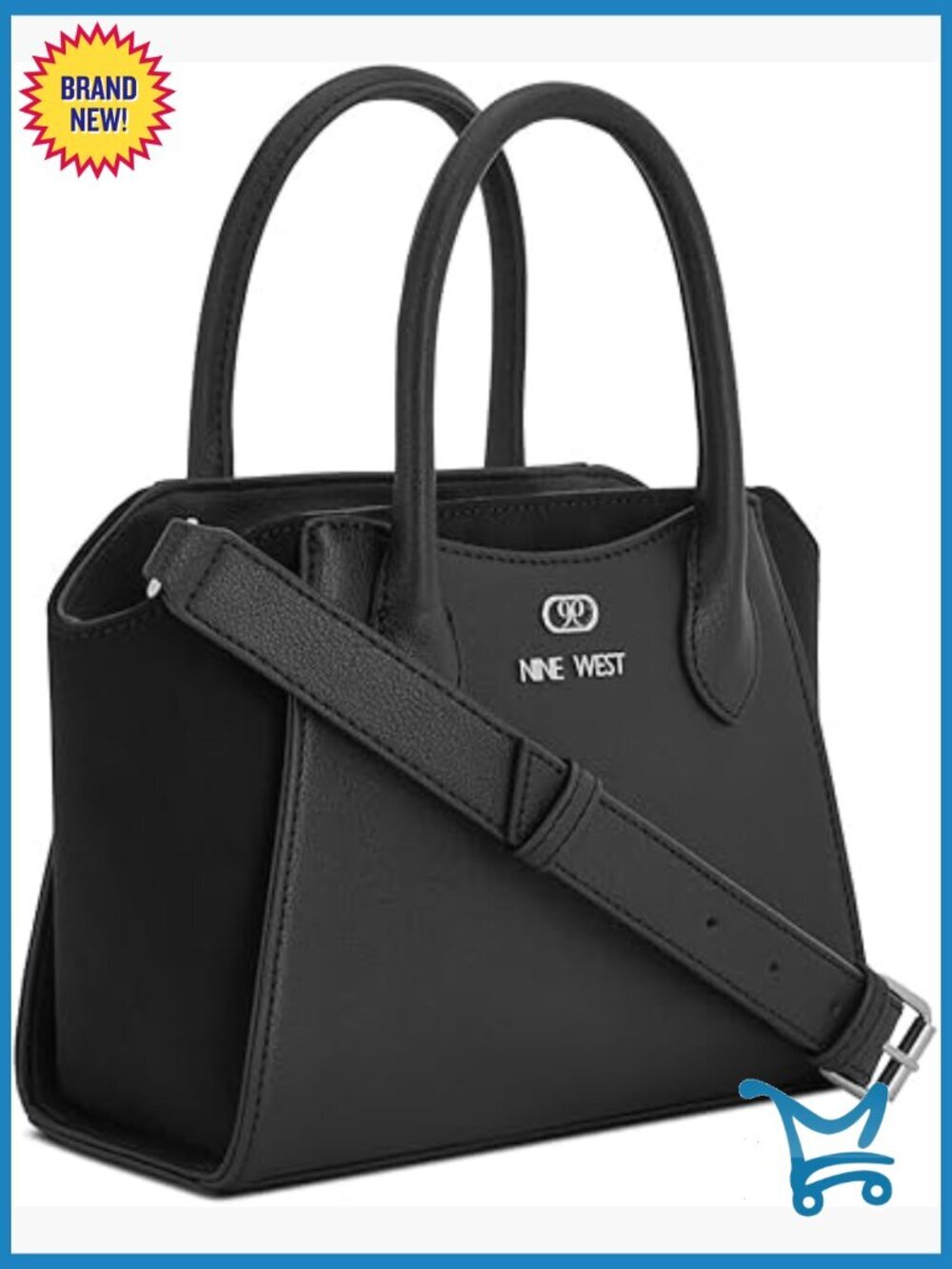Mini Satchel Handbag with Shoulder Strap and Magnetic Closure